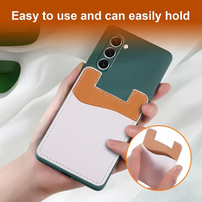 Cabilock 2 Piezas Bolsillo Adhesivo para Teléfono de Pu Soporte