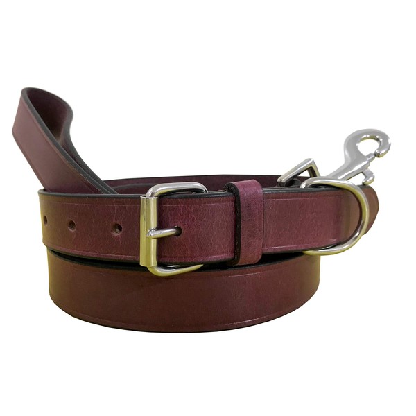 BRADLEY CROMPTON Genuine Leather Matching Pair Dog Collar and Lead