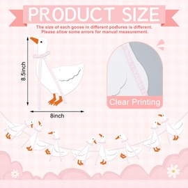 TaoBary One Silly Goose Birthday Banner with Gingham Bow Silly Goose Baby Shower Garland Banner for 1st Birthday Party Favor Decorations Baby Shower Photo Props