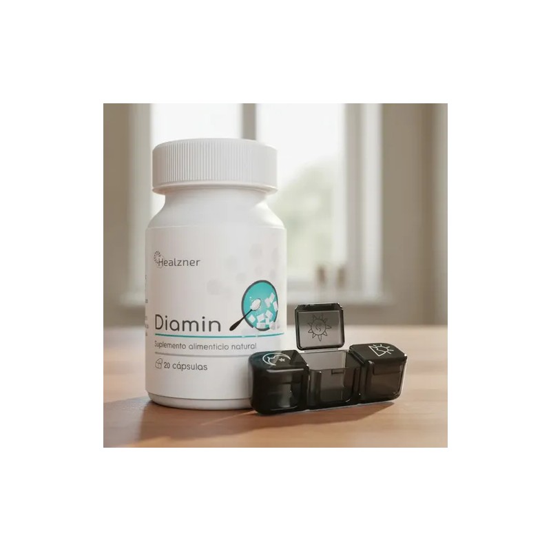 Diamin | Suplemento | Incluye Pastillero | 20 Caps (2pza)