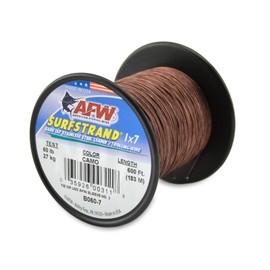 American Fishing Wire Surfstrand Bare 1x7 Cable de Acero Inoxidable líder, Camuflaje marrón, 600 Feet, 60 Pound Test