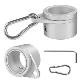 norwayho Flag Pole Rings, Flagpole Rings Aluminum Alloy 360° Rotating Anti Wrap Flag Mounting Spinning Ring Clips for 0.75-1.02 Inch Diameter Flagpole (1 Inch - Pack of 2, Silver)