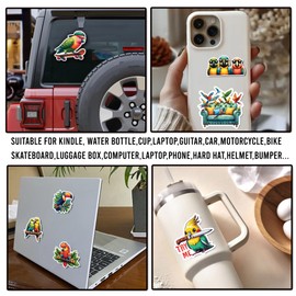 WESILY Pack 50 PCS Parrot Bird Stickers Tropical Themed Waterproof Sticker Vinyl Decals Decor Water Bottles Laptop Phone Helmet Scrapbooks Gifts Birthday for Kids Teens Adults
