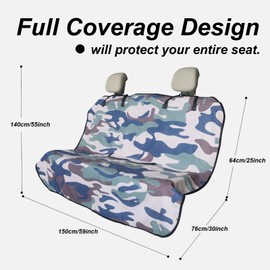 Zinytrae Back Seat Cover Protector for Dogs and Kids, Universal Waterproof Towel Rear Bench Seat Cover for Car, Truck, Van & SUV, Machine-Washable Backseat Car Covers (Camouflage, 1pcs Rear Seat)