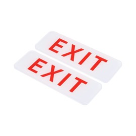PATIKIL Self Adhesive Exit Sign, 2 Pack Acrylic 6"x2" Waterproof Door Sticker Label Wall Mounting Sign for Office Business Hotel, White