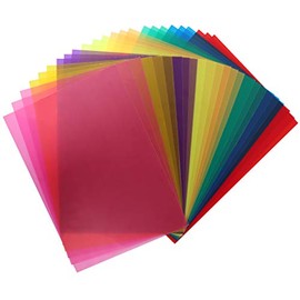 TIMESETL 24Pcs 8.5 x 11 Inch Transparent Color Correction Lighting Gel Filter - Colored Gel Light Filter Plastic Sheet - 8 Assorted Colors