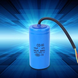 CD60 Capacitor 100uf 250V Start Capacitor CD60 with Cable for Motor Air Compressor for Refrigerators, Air Conditioners and Generators, 50/75/100/150/200/300/350/400/500/600uf 250V