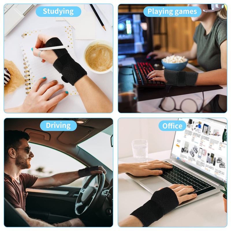 MILAIUN Wrist Support with Metal Splint Stabiliser Adjustable Day Night
