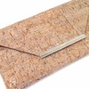 Unique Pattern Laser Cut Cork Envelope Clutch, Silver Medium