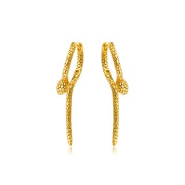 Shcyee - arete colgantes de acero inoxidable con forma de serpiente para mujer, Metal, No es una piedra preciosa