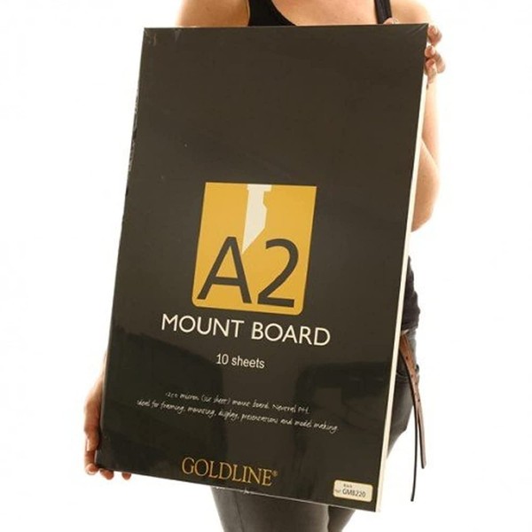 Clairefontaine Goldline Mount Board, A2, 750 g, 1.25 mm Thick - Assorted Dark Colours, Pack of 10