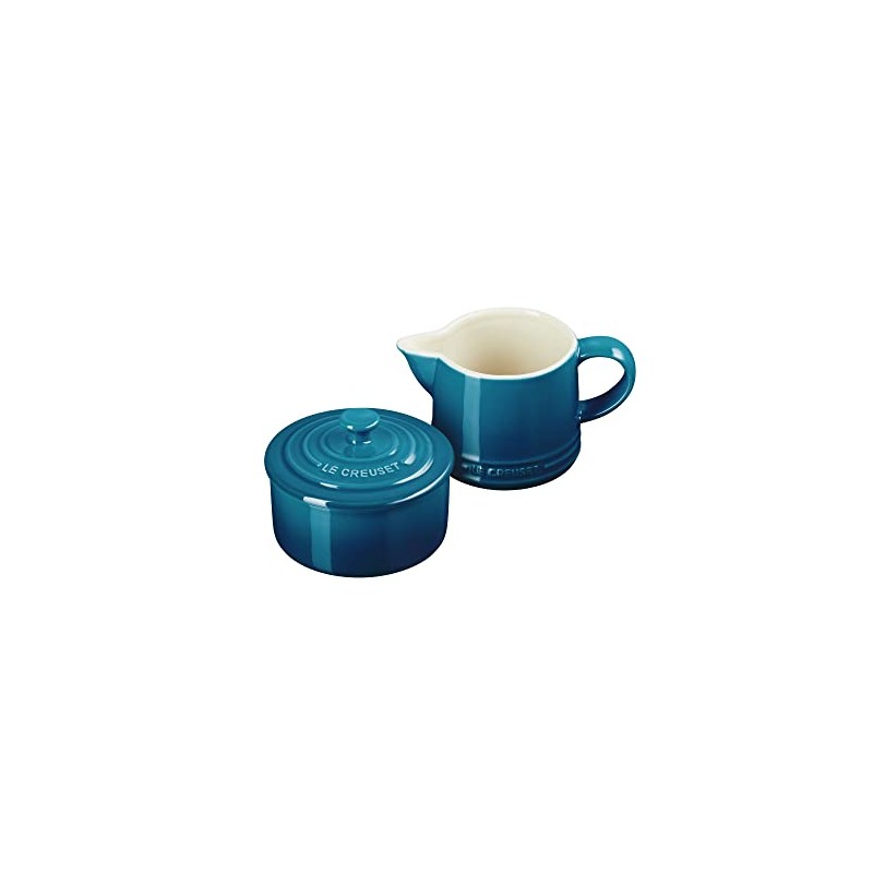 Le Creuset Stoneware Signature Cream & Sugar Set, Deep Teal