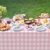 QIKSION 2 Pack Pink Gingham Tablecloth Pink Plaid Disposable Checkered