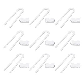 Seguros para Puertas y Cajones Bebé de 12 Piezas, Pestillos a Prueba de Niños en Forma de U para la Ventana del Cajón de la Puerta de Almacenamiento(Blanco)