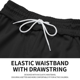 QBK Youth Girls' Softball Pants Kids' Baseball Pant Fastpitch Pants with Pockets Boys Tee Ball (Black L)