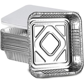 [𝟔𝟎 𝐏𝐚𝐜𝐤] Extra Large Aluminium Foil Food Containers Trays with Lids (No.9) Catering Trays, Takeaway Foil Food Containers for Cooking Food Storage BBQ, Roasting Baking Broiling