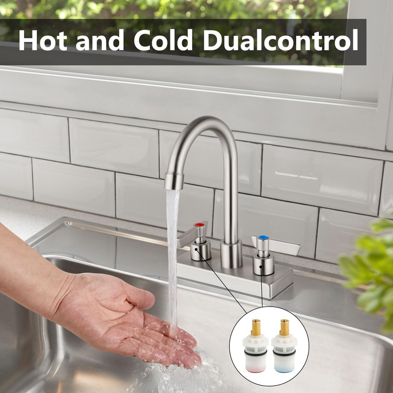 GBBNE Bar Sink Faucet 4 Inch Center 2 Hole Deck