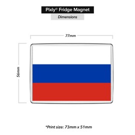 Pixly® Russia Flag Fridge Magnet Large Jumbo Size Russian Keepsake Country Souvenir Novelty Refrigerator Magnets Gift