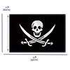 2×3 FT Pirate Flag,Medium 60×90 CM 100D Jolly Roger Outdoor