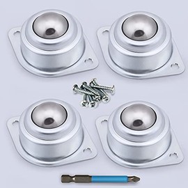 XiKe 4 Pack 1/2" Roller Ball Transfer Bearings, Used for Roller Stand, Transfer Equipment and Transmission System CYA Type.