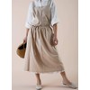 Cotton Pleated Apron Retro Waterdrop Proof Garden Cleaning Pinafore Dress