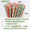 VEYLIN 150 PCS Christmas Paper Straws, Biodegradable Paper Straws for