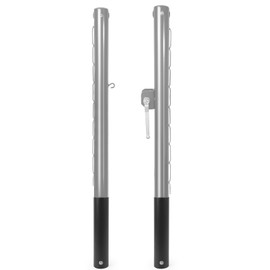 Aoneky Tennis Post Anchors (Pair) - Heavy Duty Round Steel Ground Sleeves for 2-7/8" OD Posts - Pickleball & Volleyball Pole Base - 15.7" Powder Coated