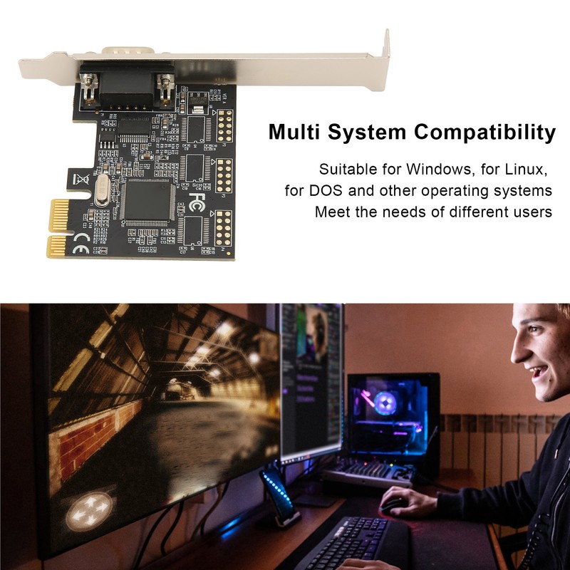 PCIe X1 RS232 Serial Adapter Card Single Port PCI Express
