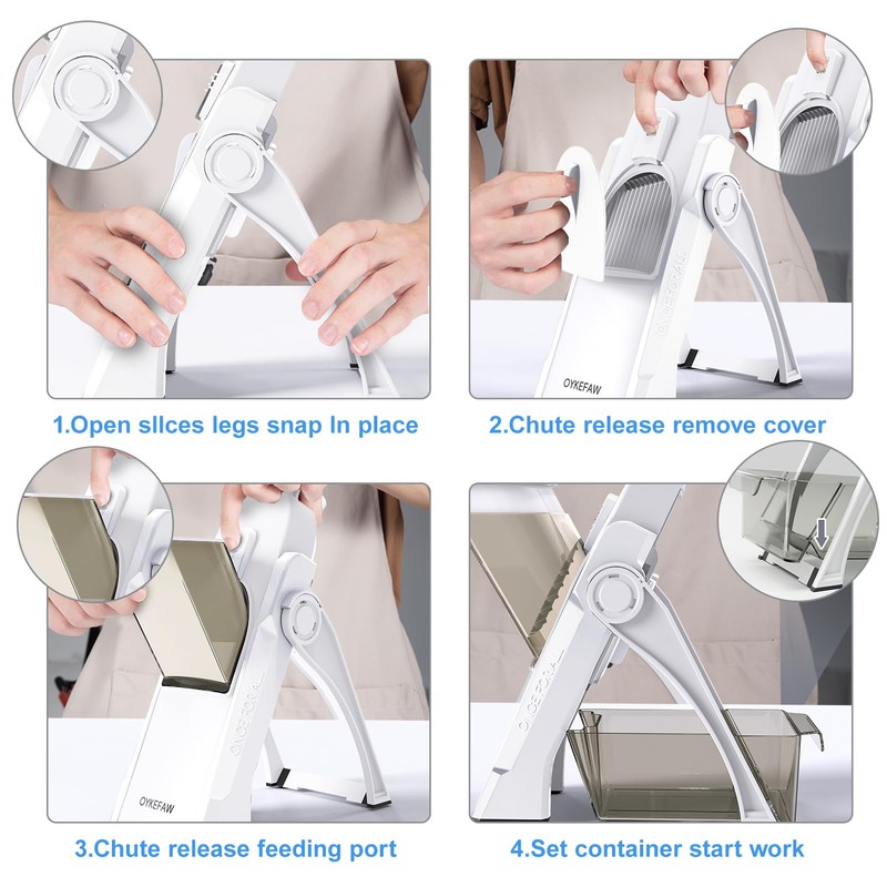 OYKEFAW Safer Mandoline Slicer For Kitchen, Potato Slicer for Chips,