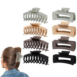 Traziewell Claw Clip Hair Pieces Claw Clips for Thin Hair Double Row Teeth Hair Clamps Matte Non Slip Hair Accessories for Women and Girls Ladies High Ponytail 0912