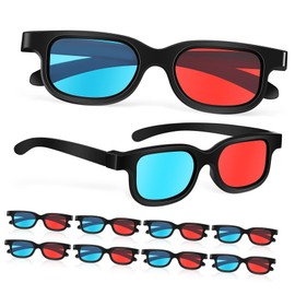 3D Movie Gaming Glasses 10Pcs Red-Blue 3D Glasses 3D Viewing Glasses Movie Game Glasses Plastic Frame Black Resin Lens Compatible with Ordinary Computer Monitors TVs Projectors