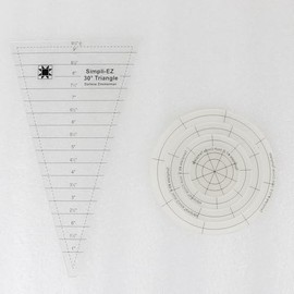 Quilting Template Set, 5 Pieces, 30-Degree Triangle and Circle Templates, Transparent Acrylic Rulers for Quilting Blanket Making Clothing