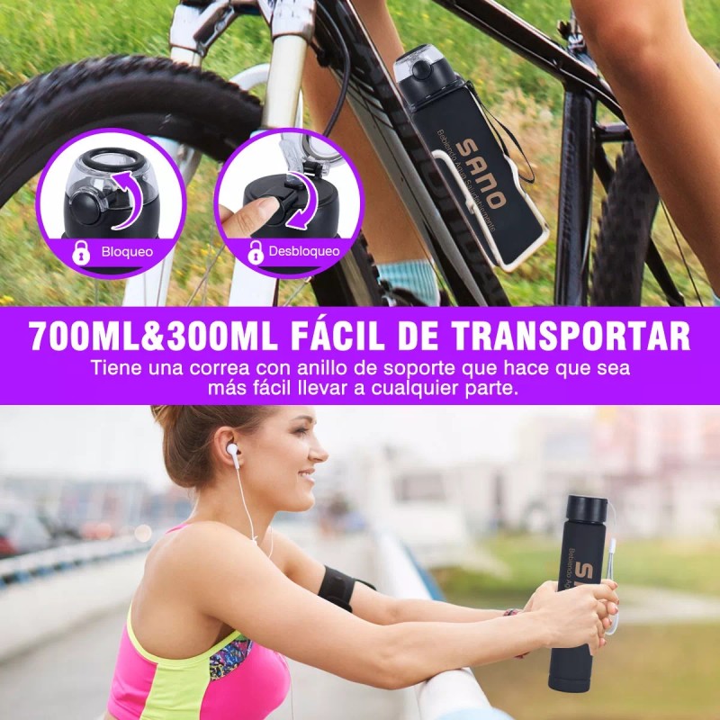 Trixter Botella De Agua Deportiva Alta Calidad 3pzs Pareja Familia