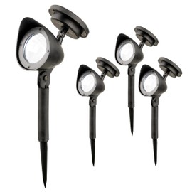 Alpine Corporation SLA342SLR-4 Powered Pathway LED Light Solar Stake, Black