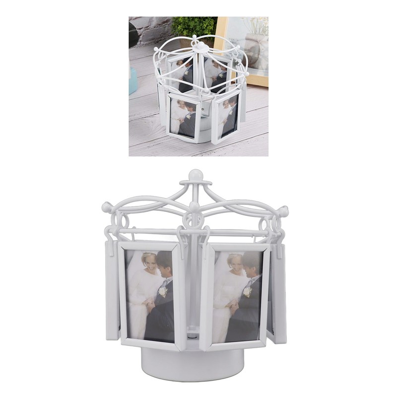 Rotating Photo Display Frame Multifunctional Removable Stable Metal Desktop Photo