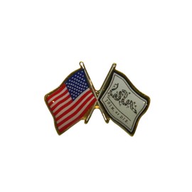 Join or Die & U.S. Crossed Flags Double Waving Lapel Pin - Proudly Made in the USA