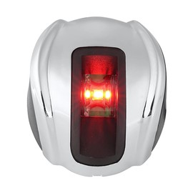 SEAFLO Vertical Deck Mount Navigation Lights - Bright LED, 2NM Visibility, IP67 Waterproof, Marine Grade AISI 316 Stainless-Steel for Boats up to 65.5 FT (20M) - 4-Year Warranty (Port Red LED)