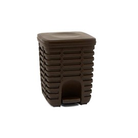 Primanova Palm Pedallı Çöp Kovası, Kahverengi, 9 Lt