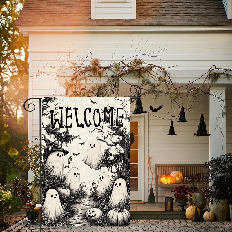 Halloween Garden Flag Ghost 12.5 x 18 Inch