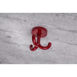Gedotec Children's Swivel Coat Hook, Triple Hook, Rotatable Plastic, RAL 3003, Ruby Red, Kita, Furniture Fittings, Made in Germany, Pack of 1, Under-Unit Hook Ceiling Mounting