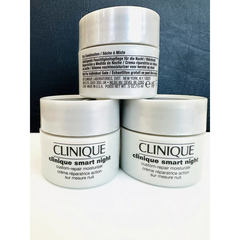 CLINIQUE Smart Night Custom Repair Moisturizer Dry/Combination (3pcs x15ml Each)
