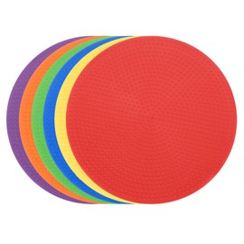 PATIKIL Spot Markers 4 Inch, 6 Pcs Non-Slip Floor Dots Agility Markers Flat Field Cones Poly Dots for Gym PE Speed Training Dance Soccer Basketball Sports, Multicolor