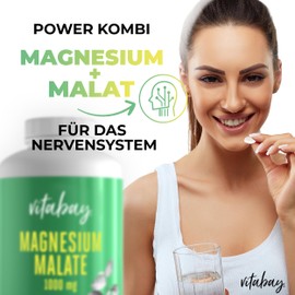 Magnesium Malate 1000 mg - 180 Vegan Tablets