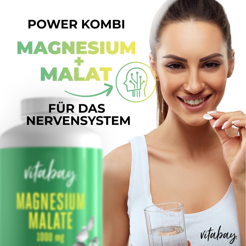 Magnesium Malate 1000 mg - 180 Vegan Tablets