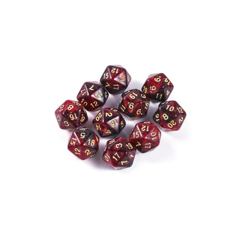 Yourandoll 10pcs Polyhedral Dice D20 Dice 20 Dice 20mm for