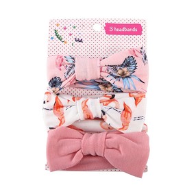 3PCS/Set Baby Girl Infant Toddler Headband Wrap Top Knot Soft Single Bow Turban, Comfortable Fashion Accessories