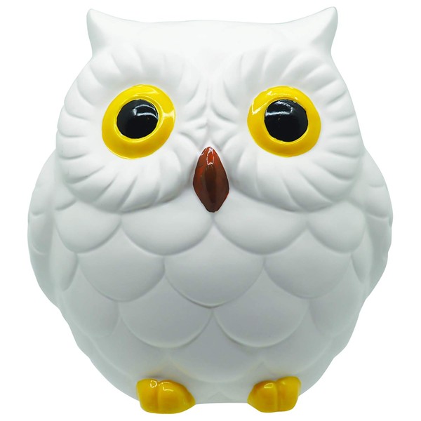 Cute Miscellaneous Goods, Good Luck Owl Bank, White SAN3412