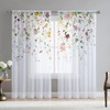 Fereyis - Cortinas transparentes florales para sala de estar de