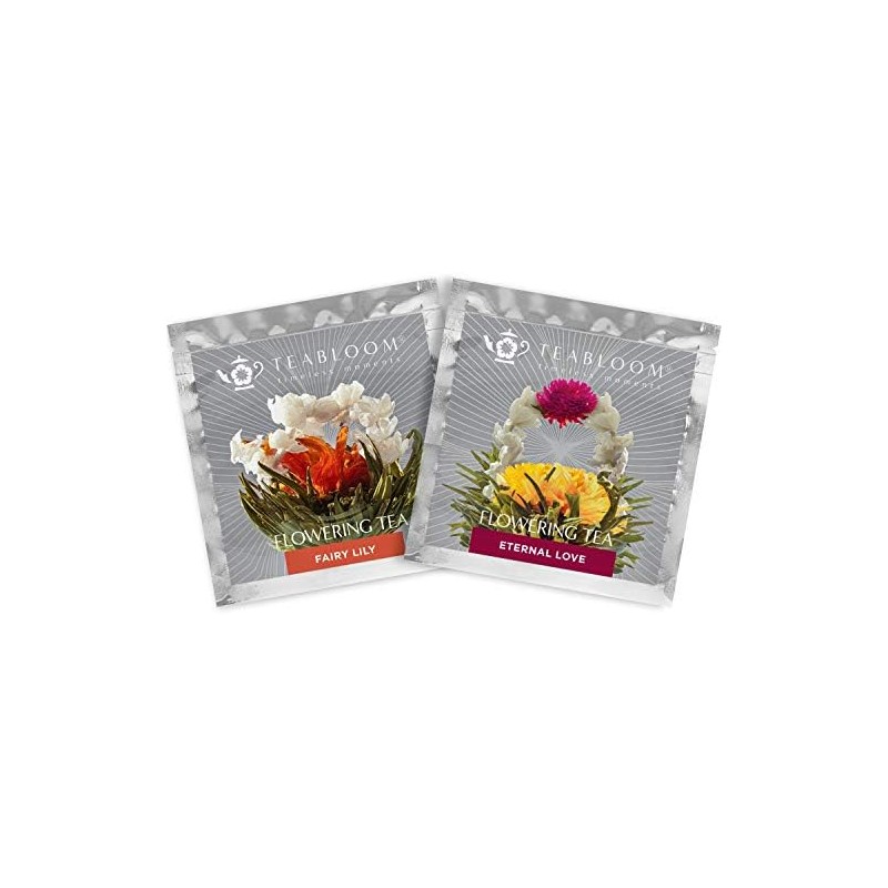 Té floreciente de jazmín, lirio de hadas y flores de