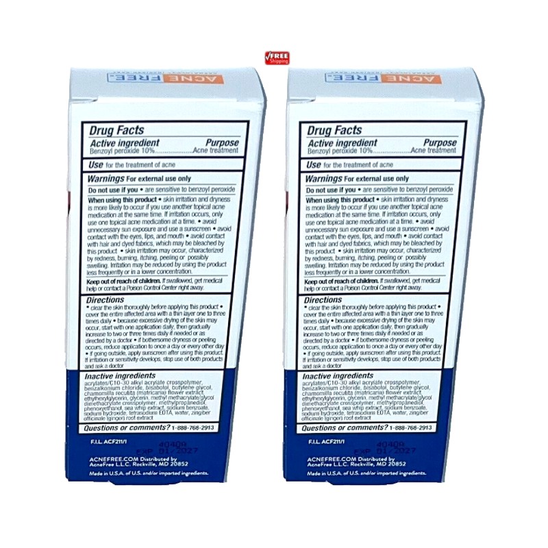 AcneFree Terminator 10 Max Strength 10% Benzoyl Severe Acne Spot